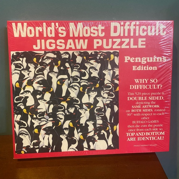 Vintage World’s Most Difficult Jigsaw Puzzle PENGUINS Double Sided - New Sealed - Picture 1 of 7